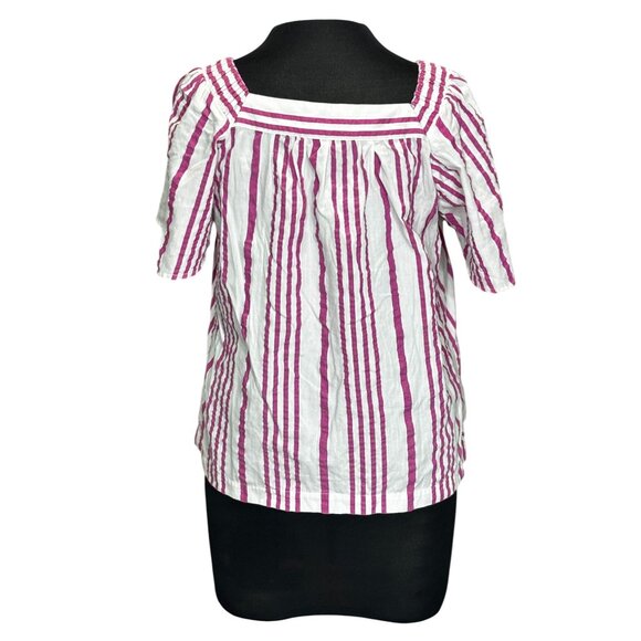 Loft Petite MP Womens Striped Top Cotton/Polyester Blend - Picture 3 of 9